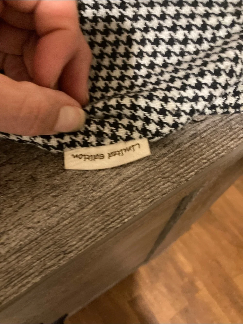 Kavu Black and White Houndstooth Sling Backpack
